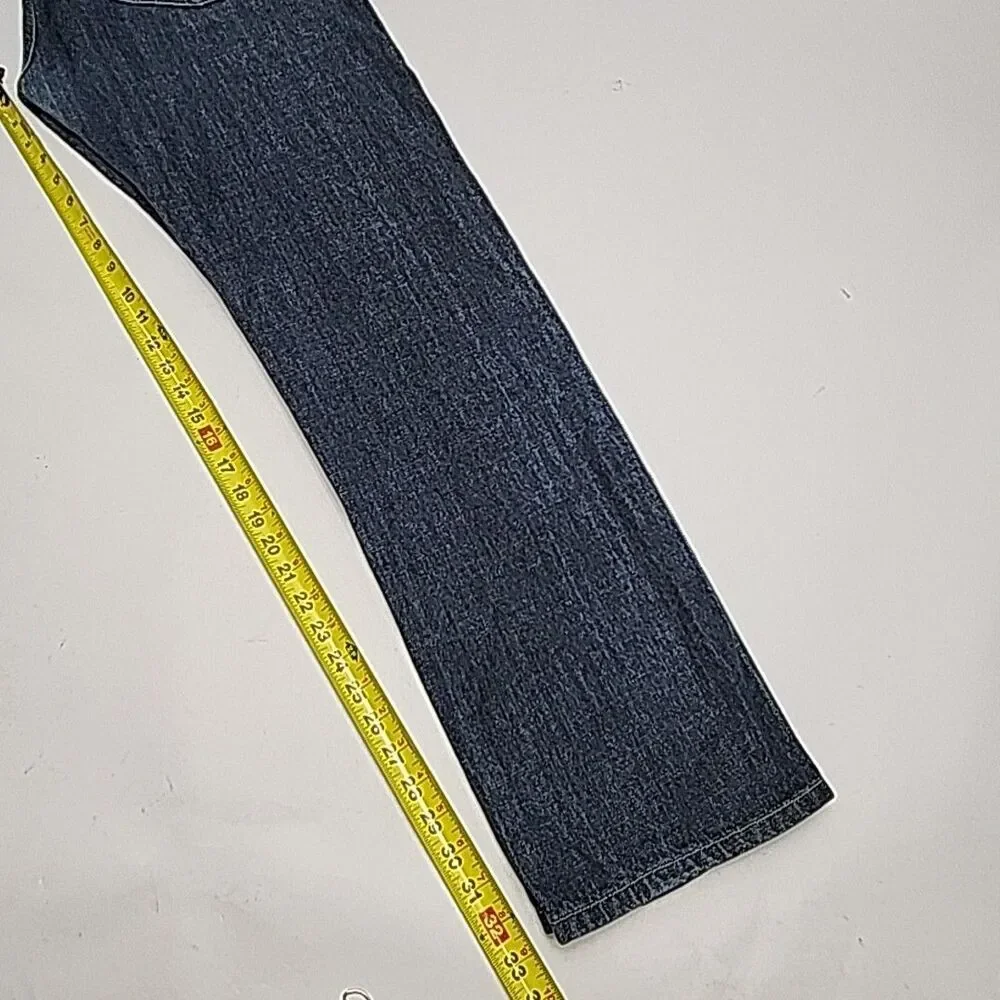 Levi's 505 Jeans Size 36 x 34 Straight Regular Fit Denim Blue Zip Dark Wash Men